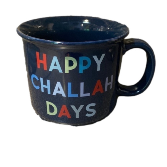 Happy Challah Days Hanukkah Wide Mouth Mug - Picture 1 of 3